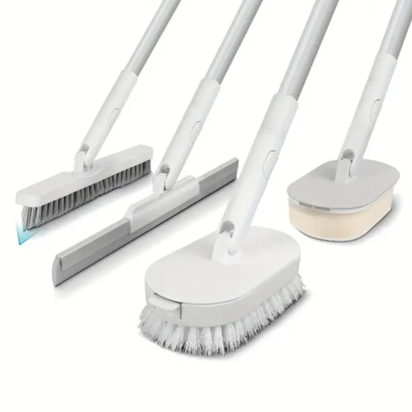 4-in-1 cleaning tool set with four telescopic rods