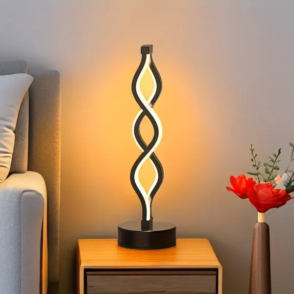 1pc Rechargeable LED Spiral Table Lamp